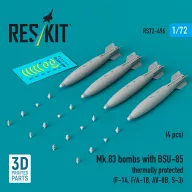   ResKit Models Mk.83 bombs with BSU-85 thermally protected (4 pcs) (F-14, F/A-18, AV-8B, S-3) (3D printed) 1:72 (RS72-0496)