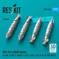   ResKit Models GBU-54 (LJDAM) bombs (4 pcs) (A-10C, F-15E, F-16C/D, F-22A, F-35A, B-1B, B-2A, B-52H, MQ-9) (3D Printed) 1:72 (RS72-0504)