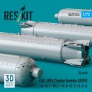ResKit Models CBU-89A cluster bombs GATOR (4 pcs) (A-10, F-15E, F-16, B-52, B-1B, B-2) (3D Printed) 1:72 (RS72-0514)