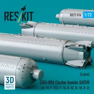   ResKit Models CBU-89A cluster bombs GATOR (4 pcs) (A-10, F-15E, F-16, B-52, B-1B, B-2) (3D Printed) 1:72 (RS72-0514)