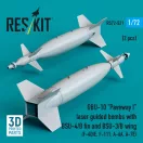 ResKit Models GBU-10 Paveway I laser guided bombs with BSU-4/B fin and BSU-3/B wing (2 pcs) (F-4D/E, F-111, A-6A, A-7E) (3D Printed) 1:72 (RS72-0521)