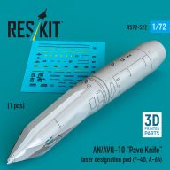   ResKit Models AN/AVQ-10 Pave Knife laser designation pod (1 pcs) (F-4D, A-6A) (3D Printed) 1:72 (RS72-0522)