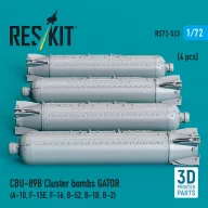   ResKit Models CBU-89B cluster bombs GATOR (4 pcs) (A-10, F-15E, F-16, B-52, B-1B, B-2) (3D Printed) 1:72 (RS72-0523)