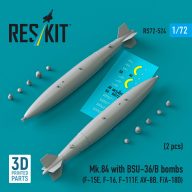   ResKit Models Mk.84 with BSU-36/B bombs (2 pcs) (F-15E, F-16, F-111F, AV-8B, F/A-18D) (3D Printed) 1:72 (RS72-0524)
