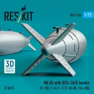   ResKit Models Mk.84 with BSU-36/B bombs (2 pcs) (F-15E, F-16, F-111F, AV-8B, F/A-18D) (3D Printed) 1:72 (RS72-0524)