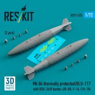   ResKit Models Mk.84 thermally protected/BLU-117 with BSU-36/B bombs (2 pcs) (AV-8B, F-14, F/A-18) (3D Printed) 1:72 (RS72-0525)