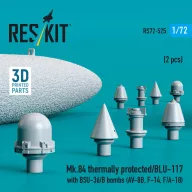   ResKit Models Mk.84 thermally protected/BLU-117 with BSU-36/B bombs (2 pcs) (AV-8B, F-14, F/A-18) (3D Printed) 1:72 (RS72-0525)