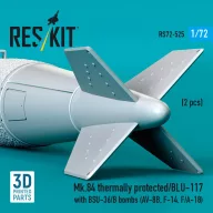   ResKit Models Mk.84 thermally protected/BLU-117 with BSU-36/B bombs (2 pcs) (AV-8B, F-14, F/A-18) (3D Printed) 1:72 (RS72-0525)
