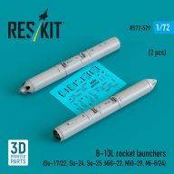   ResKit Models B-13L rocket launchers (2 pcs) (Su-17/22, Su-24, Su-25 ,MiG-27, MiG-29) (3D Printed) 1:72 (RS72-0529)