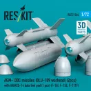 ResKit Models AGM-130C missiles (BLU-109 warhead) (2 pcs) with AN/AXQ-14 data link pod (1 pcs) (F-16I, F-15E, F-111F) (3D Printed) 1:72 (RS72-0544)