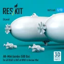 ResKit Models AN-M64 bombs (500 lbs) for all USAF & RAF of WW2 & Korean War (6 pcs) (3D Printed) 1:72 (RS72-0545)