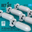 ResKit Models AN-M58 bombs (500 lbs) for all USAF & RAF of WW2 & Korean War (6 pcs) (3D Printed) 1:72 (RS72-0546)