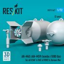 ResKit Models AN-M65 (AN-M59) bombs (1000 lbs) for all USAF & RAF of WW2 & Korean War (2 pcs) (3D Printed) 1:72 (RS72-0547)