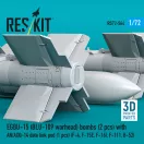 ResKit Models EGBU-15 (BLU-109 warhead) bombs (2 pcs) with AN/AXQ-14 data link pod (1 pcs) (F-4, F-15E, F-16I, F-111, B-52) (3D Printed) 1:72 (RS72-0564)