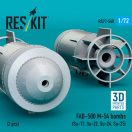 ResKit Models FAB-500 M-54 bombs (2 pcs) (Su-17, Su-22, Su-24, Su-25) (3D Printed) 1:72 (RS72-0568)