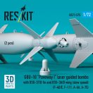 ResKit Models GBU-10 Paveway I laser guided bombs with BSU-37/B fin and BSU-3A/B wing (slow speed) (2 pcs) (F-4D/E, F-111, A-6A, A-7E) (3D Printed) 1:72 (RS72-0575)