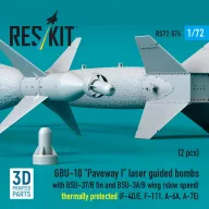   ResKit Models GBU-10 Paveway I laser guided bombs with BSU-37/B fin and BSU-3A/B wing (slow speed) thermally protected (2 pcs) (F-4D/E, F-111, A-6A, A-7E) (3D Printed) 1:72 (RS72-0576)