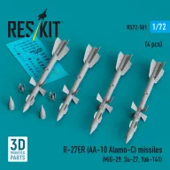   ResKit Models R-27ER (AA-10 Alamo-C) missiles (4 pcs) (MiG-29, Su-27, Yak-141) (3D Printed) 1:72 (RS72-0581)