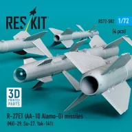  ResKit Models R-27ET (AA-10 Alamo-D) missiles (4 pcs) (MiG-29, Su-27, Yak-141) (3D Printed) 1:72 (RS72-0582)