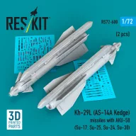   ResKit Models Kh-29L (AS-14A Kedge) missiles with AKU-58 (2 pcs) (Su-17, Su-25,Su-24, Su-30) (3D Printed) 1:72 (RS72-0600)