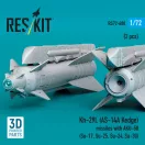 ResKit Models Kh-29L (AS-14A Kedge) missiles with AKU-58 (2 pcs) (Su-17, Su-25,Su-24, Su-30) (3D Printed) 1:72 (RS72-0600)