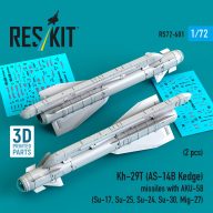   ResKit Models Kh-29T (AS-14B Kedge) missiles with AKU-58 (2 pcs) Su-17, Su-25,Su-24, Su-30, Mig-27 (3D Printed) 1:72 (RS72-0601)