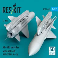   ResKit Models Kh-58U missiles with AKU-58 (2 pcs) (MiG-25BM, Su-24) (3D Printed) 1:72 (RS72-0602)