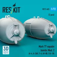   ResKit Models Mark 77 napalm bombs Mod. 2 (2pcs) (A-4, A-26K, F-4, AV-8B, F/A-18) (3D Printed) 1:72 (RS72-0603)