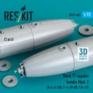 ResKit Models Mark 77 napalm bombs Mod. 2 (2pcs) (A-4, A-26K, F-4, AV-8B, F/A-18) (3D Printed) 1:72 (RS72-0603)