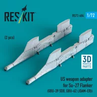  ResKit Models US weapon adapter for Su-27 Flanker (2 pcs) (GBU-39 SDB, GBU-62 (JDAM-ER)) (3D Printed) 1:72 (RS72-0604)