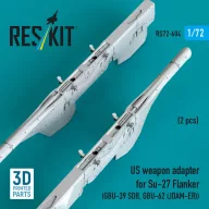  ResKit Models US weapon adapter for Su-27 Flanker (2 pcs) (GBU-39 SDB, GBU-62 (JDAM-ER)) (3D Printed) 1:72 (RS72-0604)