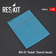   ResKit Models MiG-25 Foxbat Stencils Decals 1:48 (RSB48-0004)