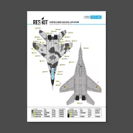   ResKit Models MiG-29UB Fulcrum 9-13 (White 90) Digital (Pixel) Ukrainian Air Forces for Trumpeter kit (Main Decals with Stencils & Masks for painting) 1:72 (RSB72-0005)