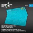 ResKit Models MiG-29UB Fulcrum 9-13 (White 90) Digital (Pixel) Ukrainian Air Forces for Trumpeter kit (Main Decals with Stencils & Masks for painting) 1:72 (RSB72-0005)