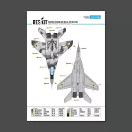   ResKit Models MiG-29 Fulcrum 9-13 (White 57) Digital (Pixel) Ukrainian Air Forces for GWH kit (Main Decals with Stencils & Masks for painting) 1:72 (RSB72-0006)