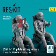   ResKit Models USAF F-111 pilots sitting in seats (2 pcs) for RESKIT RSK32-0002 kit (3D Printed) 1:32 (RSF32-0003)