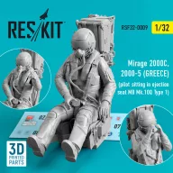   ResKit Models Mirage 2000C, 2000-5 (GREECE) pilot sitting in ejection seat MB Mk.10Q (Type 1) (3D Printed) 1:32 (RSF32-0009)