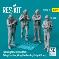   ResKit Models Brown jersey (modern) (Wing Captains, Wing Line Leading Petty Officers) (4 pcs) (3D Printed) 1:32 (RSF32-0030)