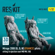   ResKit Models Mirage 2000 (B, D, N) (FRANCE) pilots sitting in ejection seat MB Mk.10Q (2 pcs) (3D Printed) 1:32 (RSF32-0032)