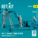 ResKit Models MJ-4 Jammer (MHU-83 B/E) driver & airmen (scene 1) (3 pcs) (3D Printed) 1:32 (RSF32-0051)