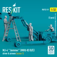   ResKit Models MJ-4 Jammer (MHU-83 B/E) driver & airmen (scene 1) (3 pcs) (3D Printed) 1:32 (RSF32-0051)