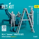 ResKit Models MJ-4 Jammer (MHU-83 B/E) driver & airmen (scene 1) (3 pcs) (3D Printed) 1:32 (RSF32-0051)