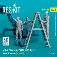   ResKit Models MJ-4 Jammer (MHU-83 B/E) driver & airmen (scene 1) (3 pcs) (3D Printed) 1:32 (RSF32-0051)