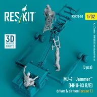   ResKit Models MJ-4 Jammer (MHU-83 B/E) driver & airmen (scene 1) (3 pcs) (3D Printed) 1:32 (RSF32-0051)