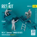 ResKit Models MJ-4 Jammer (MHU-83 B/E) driver & airmen (scene 1) (3 pcs) (3D Printed) 1:32 (RSF32-0051)