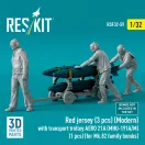 ResKit Models Red jersey (3 pcs) (Modern) with transport trolley AERO 21A (MHU-191A/M) (1 pcs) (for Mk.82 family bombs) (3D Printed) 1:32 (RSF32-0059)