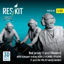 ResKit Models Red jersey (3 pcs) (Modern) with transport trolley AERO 21A (MHU-191A/M) (1 pcs) (for Mk.82 family bombs) (3D Printed) 1:32 (RSF32-0059)