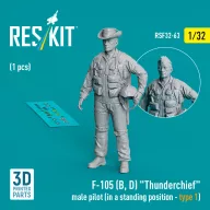   ResKit Models F-105 (D,F,G) Thunderchief male pilot (in a standing position - type 1) (1 pcs) (3D Printed) 1:32 (RSF32-0063)