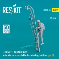   ResKit Models F-105 (D,F,G) Thunderchief male pilot on access ladder (type 3) (1 pcs) (3D Printed) 1:32 (RSF32-0065)