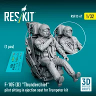   ResKit Models F-105D Thunderchief pilot sitting in ejection seat for Trumpeter kit (1 pcs) (3D Printed) 1:32 (RSF32-0067)